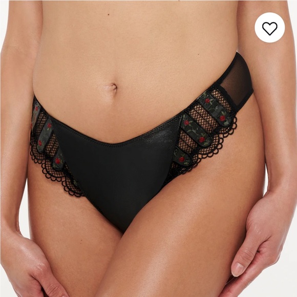 Savage X Fenty Black Caviar Renaissance Rose Brazilian Panty - Picture 3 of 14